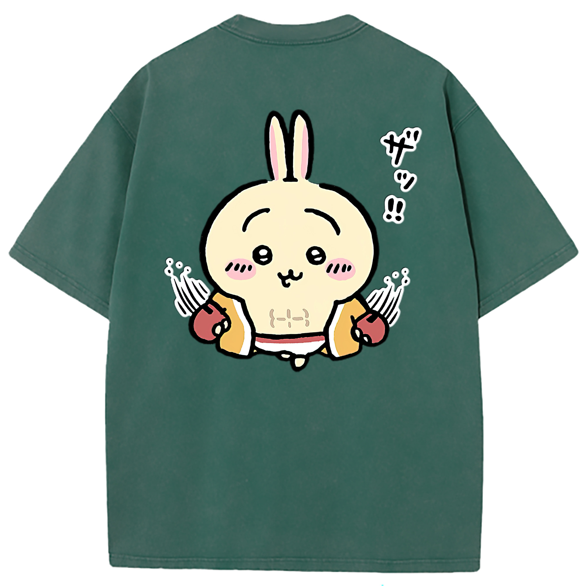 （画像用） ちいかわ うさぎ Chii-kawa usagi 綿100% ヴィンテージ風 半袖Tシャツ（背面プリント）